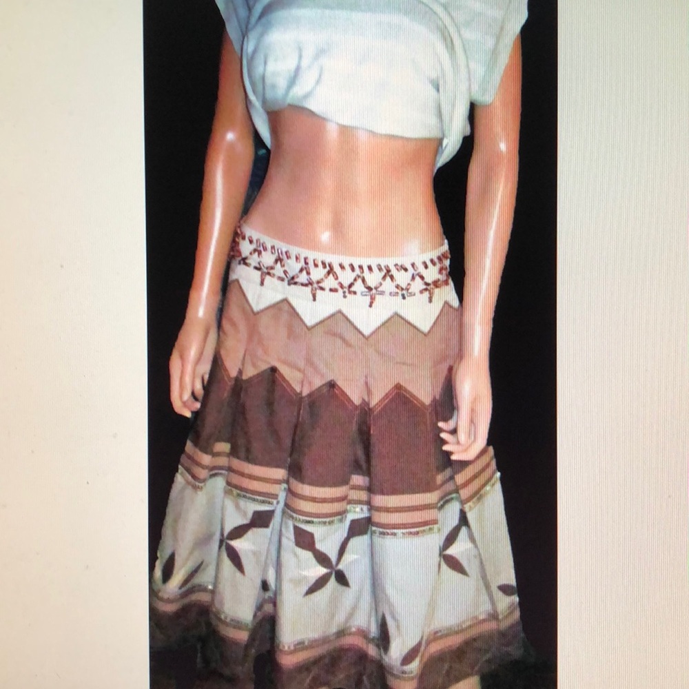 Victoria's Secret Brown Lined Long Cotton Skirt 8 - Picture 1 of 3